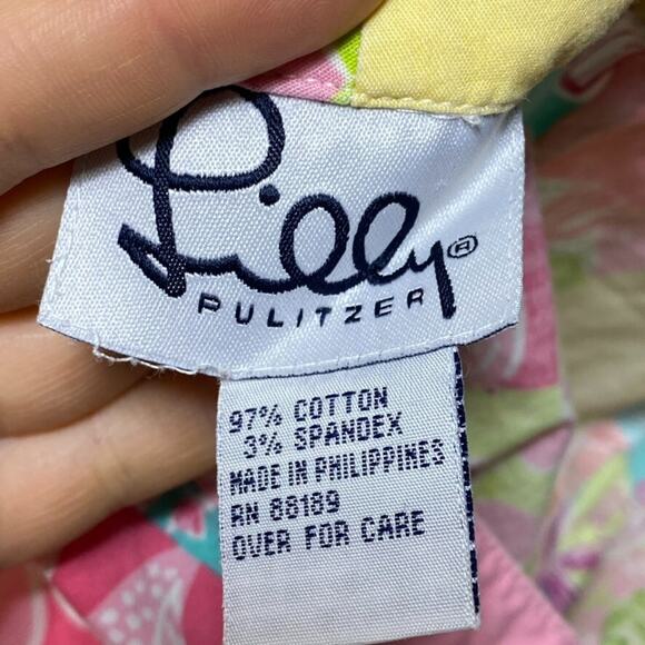 Vintage Lilly Pulitzer Tropical Patchwork Capri Pants Size 10 Flamingo Travel - Picture 7 of 13